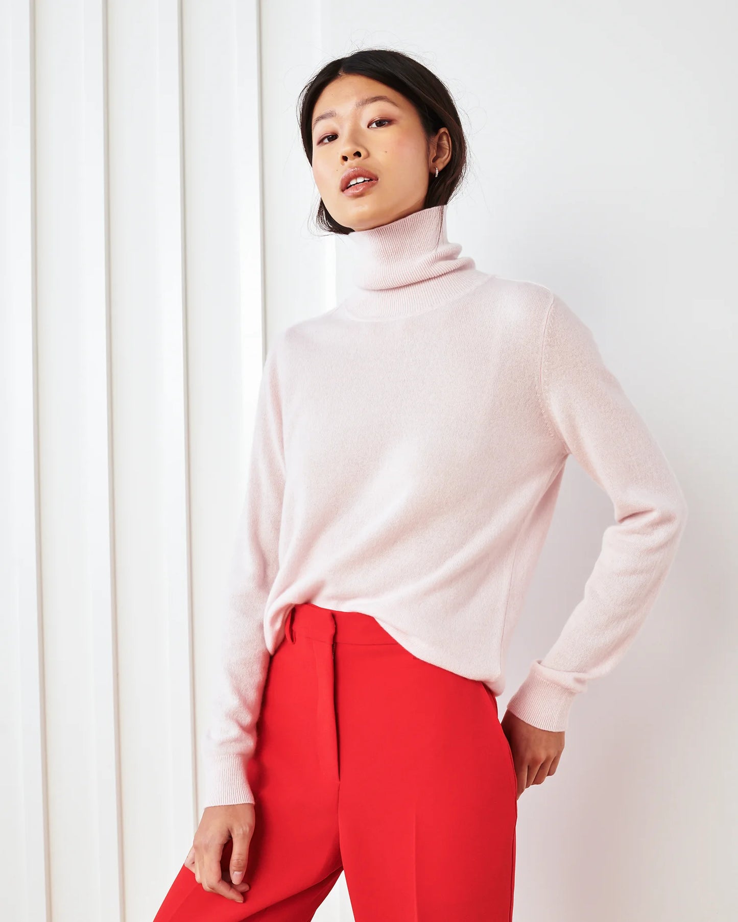 Mongolian Cashmere Turtleneck Sweater - XS / Heather Grey