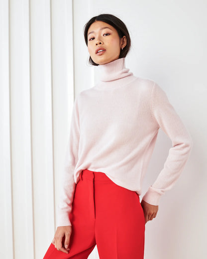 Mongolian Cashmere Turtleneck Sweater - XS / Heather Grey