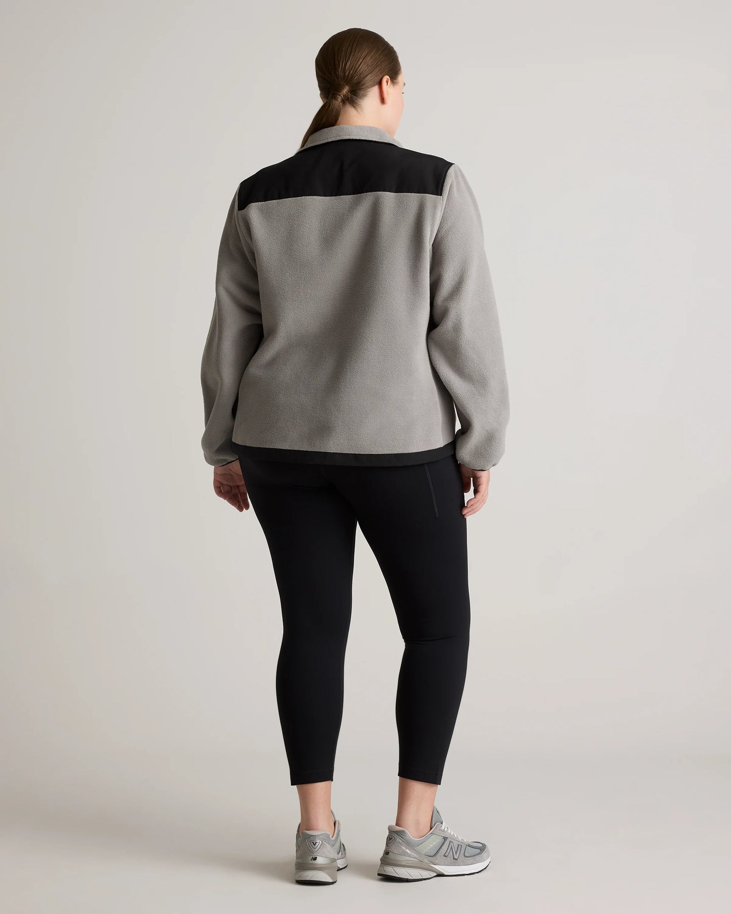 Polar Fleece Full-Zip Jacket - XS / Gravel/Bold Black