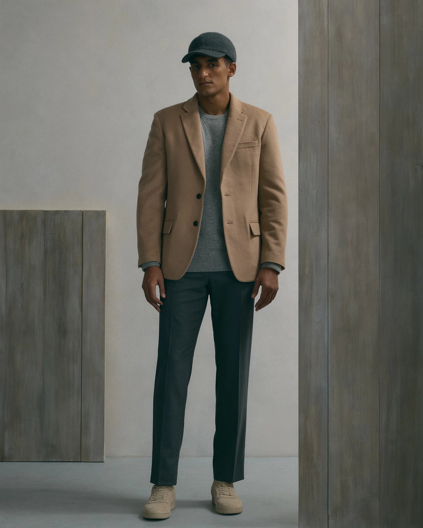 100% Mongolian Cashmere Blazer - S / Heather Graphite
