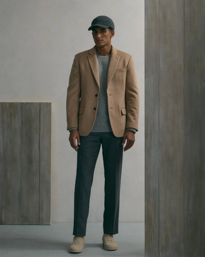 100% Mongolian Cashmere Blazer - S / Heather Graphite