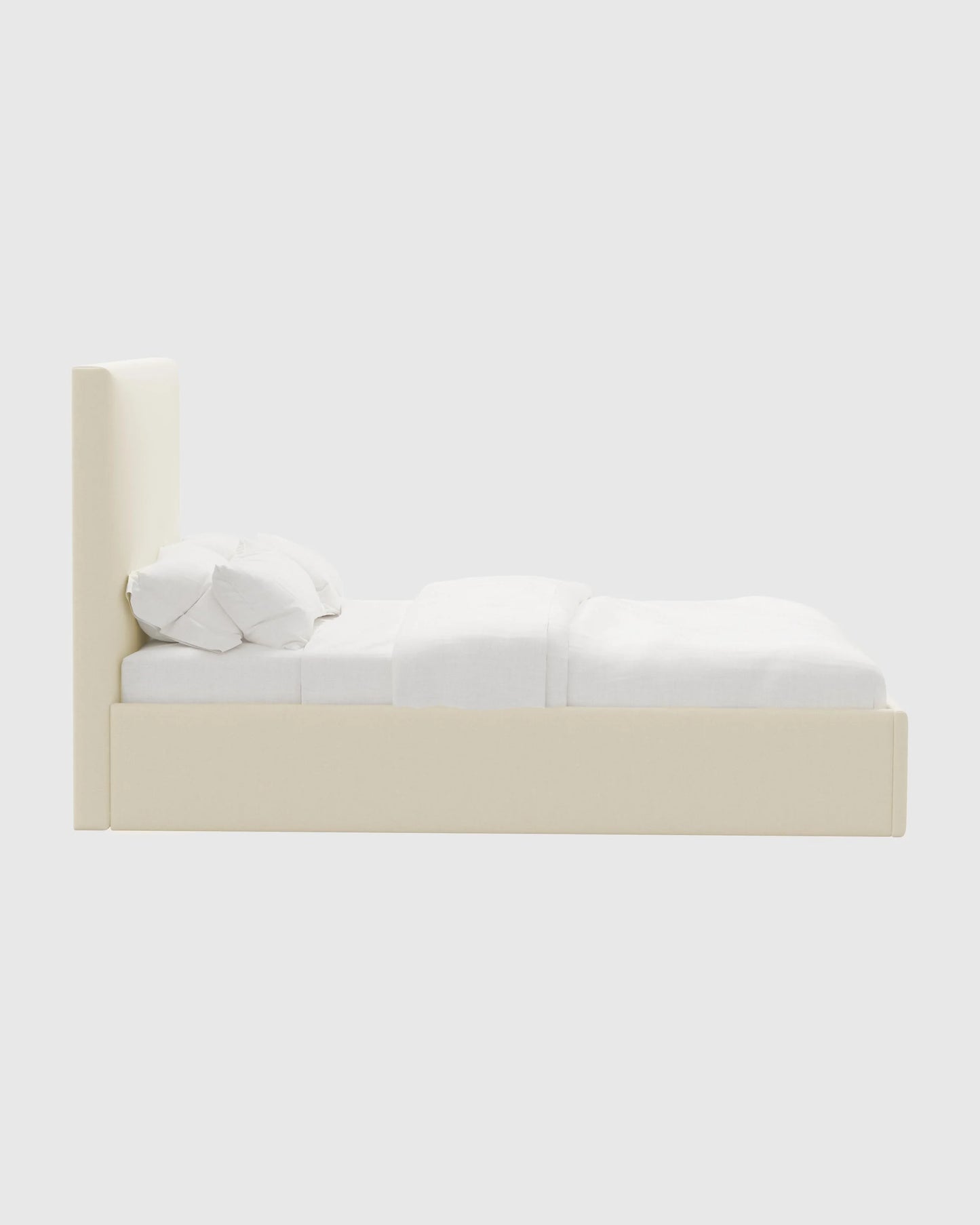 Square Bed in Performance Linen - Full / Ivory