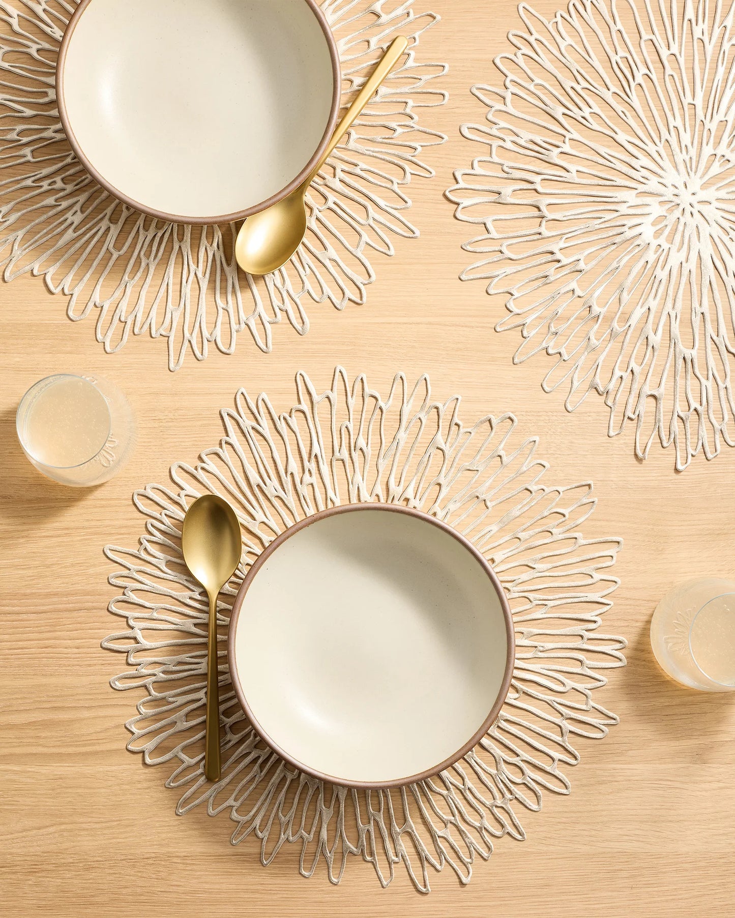 Pressed Bloom Placemats, Set of 4 by Chilewich - One Size / Champagne
