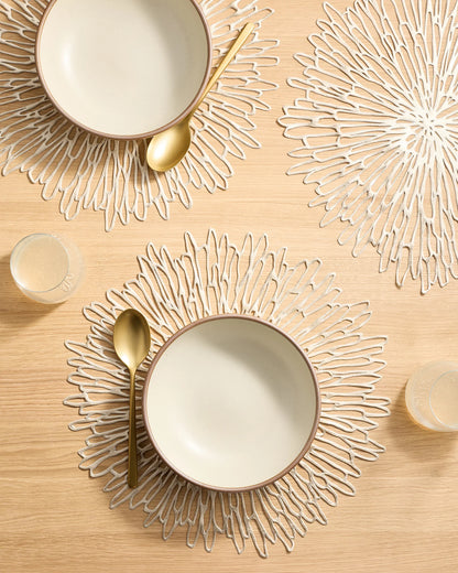 Pressed Bloom Placemats, Set of 4 by Chilewich - One Size / Champagne
