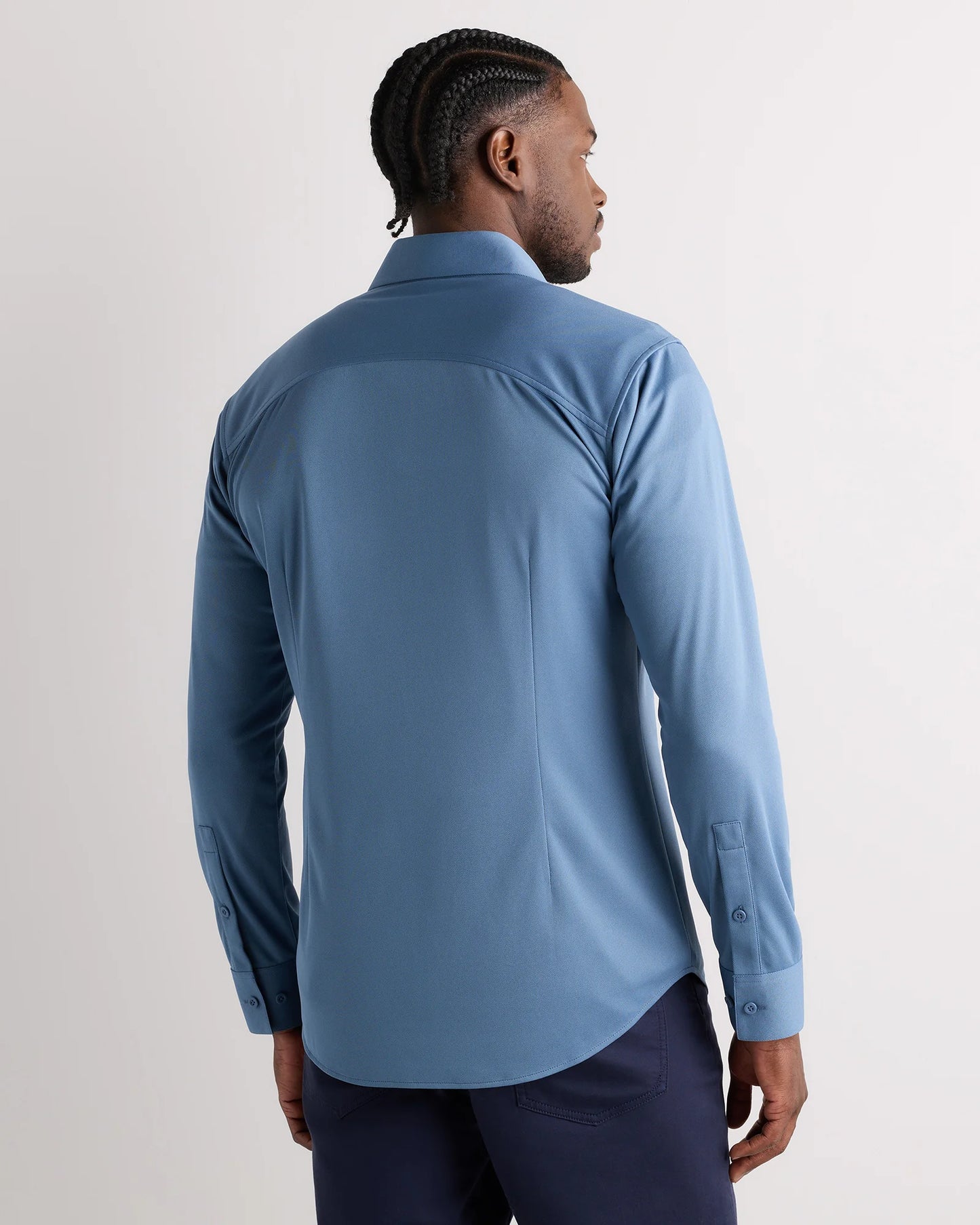 Commuter Stretch Pique Long Sleeve Button Down - XS / Dark Coal