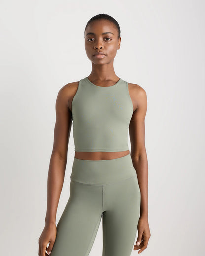 Ultra-Form High-Neck Cropped Tank - XS / Black Camo