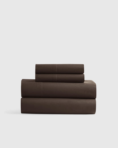 Organic Crisp Percale Sheet Set - Twin / White
