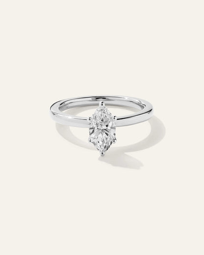 Lab Grown Diamond Marquise Comfort Fit Engagement Ring - 1ct - 4 / Yellow Gold