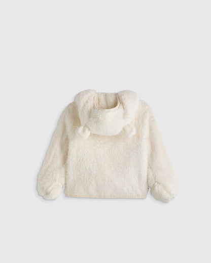 Recycled Sherpa Fleece Bear Hood Jacket - 18-24M / Ivory