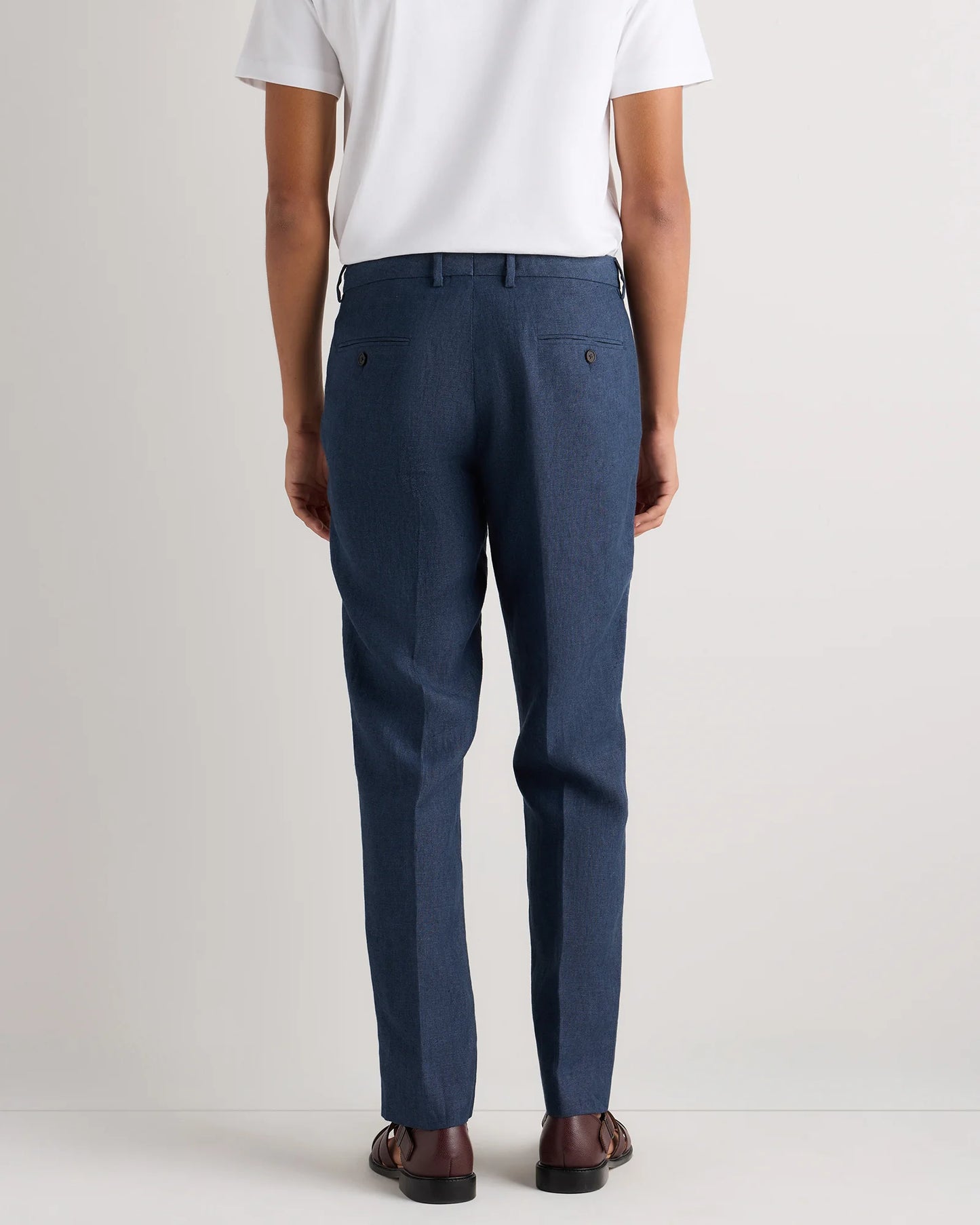 100% European Linen Tailored Dress Pants - 30X30 / Washed Navy