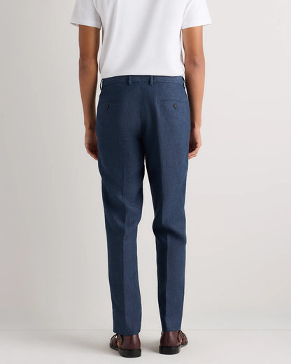100% European Linen Tailored Dress Pants - 30X30 / Washed Navy