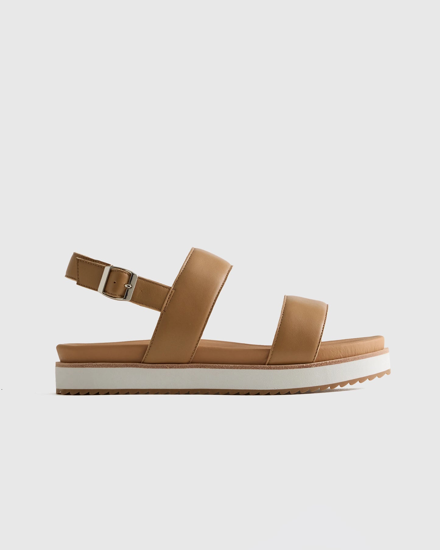 Italian Leather Platform Sandal - 5 / Bone