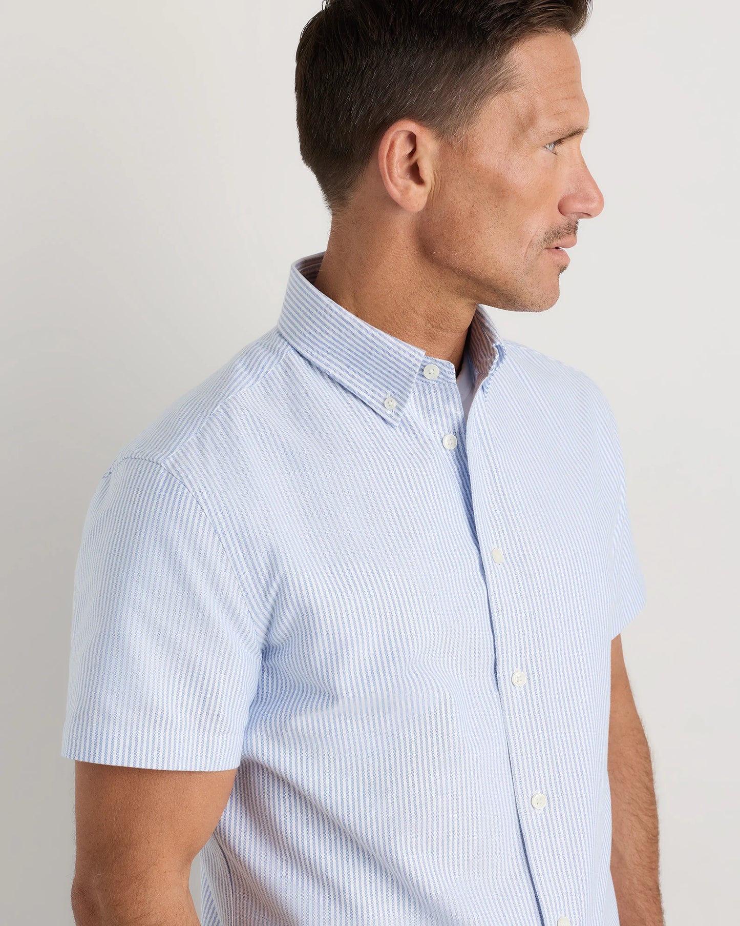 100% Organic Cotton Short Sleeve Oxford Shirt - S / Dark Coal