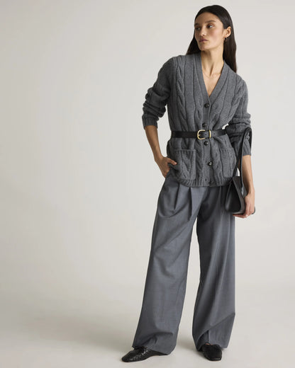 Luxe Baby Cashmere Cable Cardigan - XS / Pearled Ivory