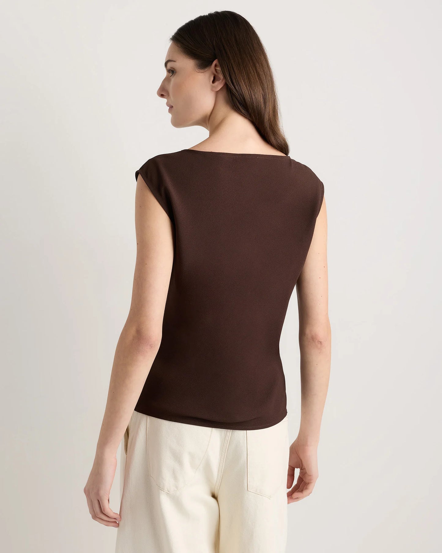 Draped Matte Cowl Neck Tank - XS / Porcelain Ivory