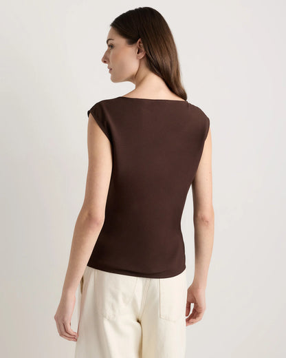 Draped Matte Cowl Neck Tank - XS / Porcelain Ivory