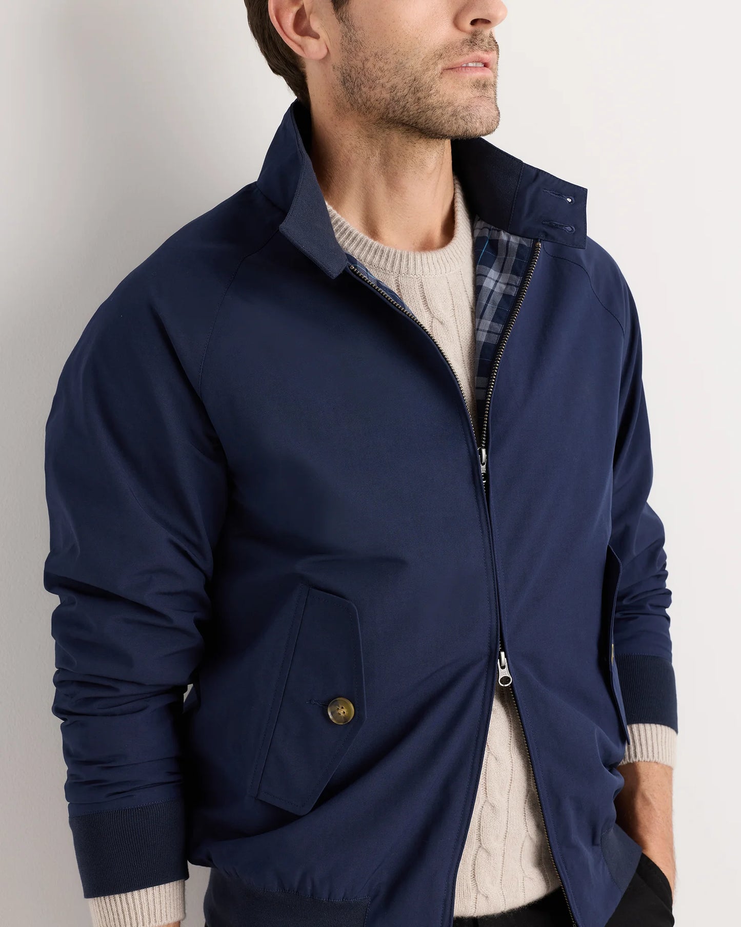 Heritage Water-Resistant Harrington Jacket - S / Deep Navy