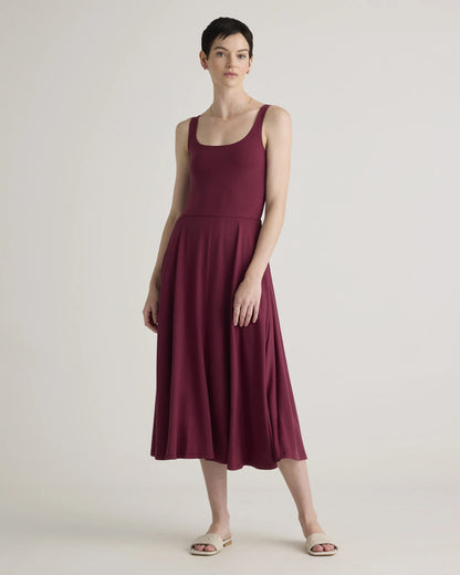 Tencel Jersey Fit & Flare Dress - XS / Dark Olive