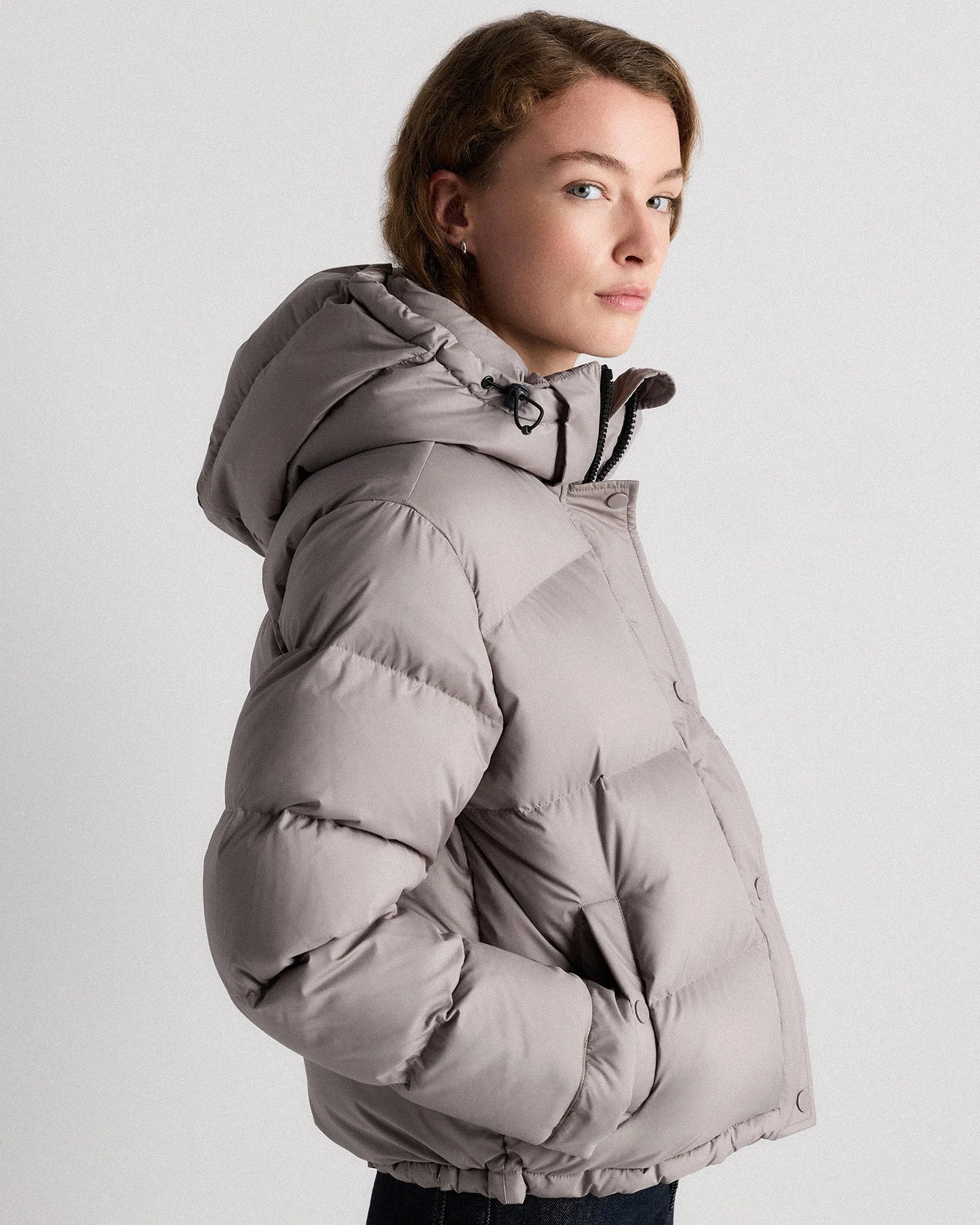 Responsible Down Cropped Puffer Jacket - XS / Shiny Black