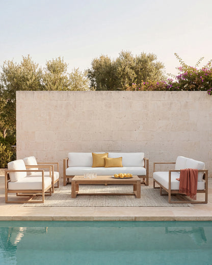Linear Solid Teak Outdoor Sofa - 65" / Natural Teak