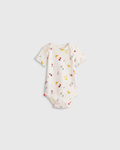 100% Organic Cotton Short Sleeve Bodysuit - 0-3M / Safari