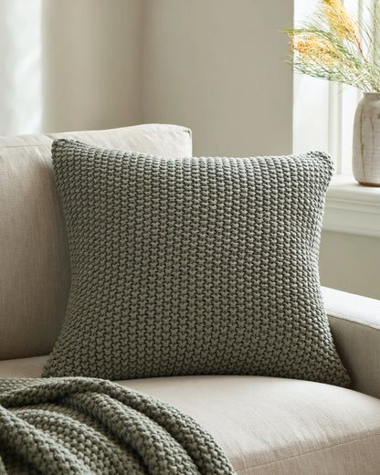 Cotton Fisherman Pillow Cover - 20x20 / Fig