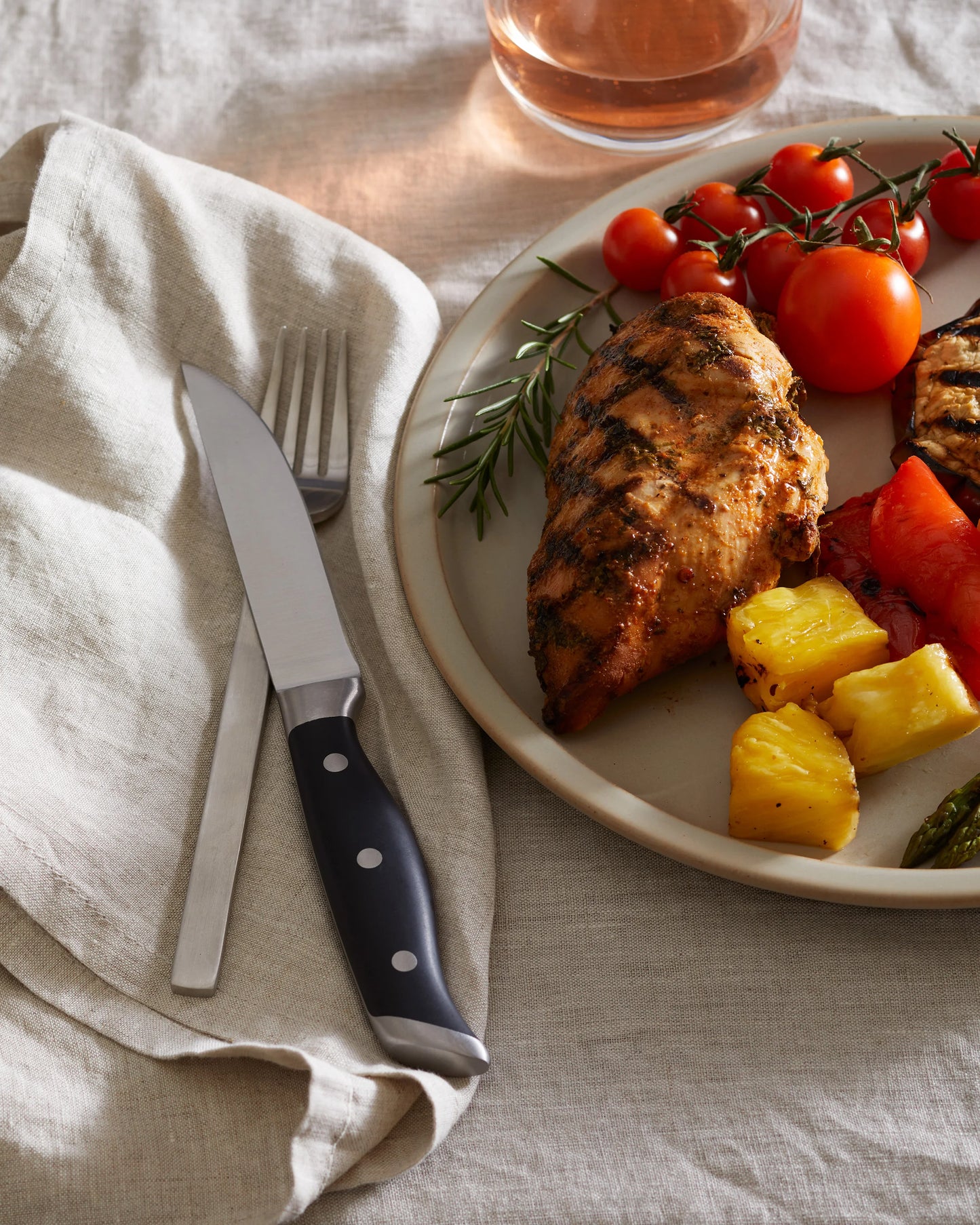 German Stainless Steel Steak Knife Set - One Size / Black