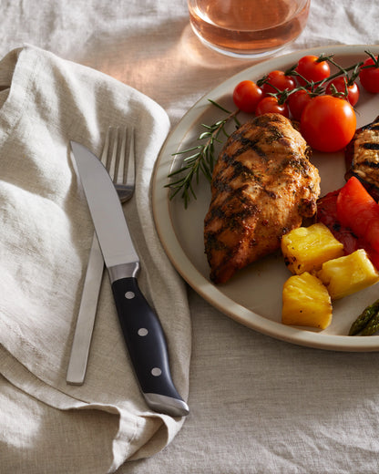 German Stainless Steel Steak Knife Set - One Size / Black