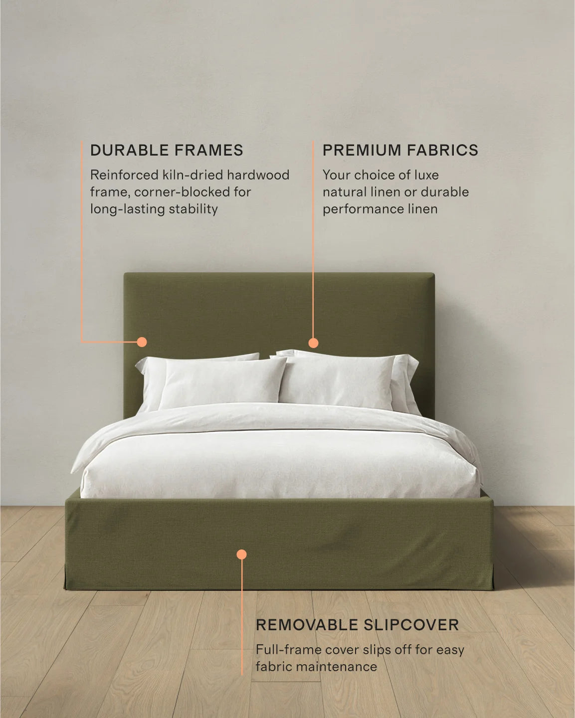 Slipcover Bed in 100% Linen - Full / Flax