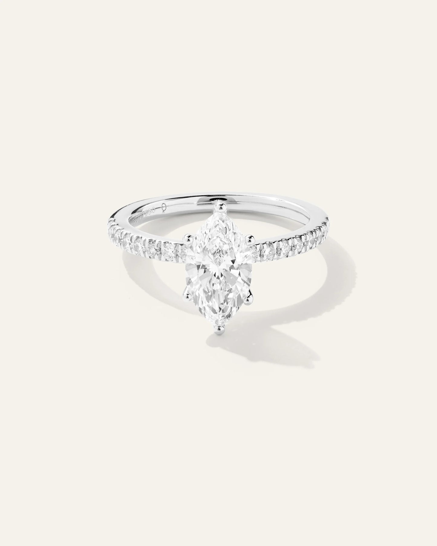 Lab Grown Diamond Marquise Petite Pave Engagement Ring - 1.5ct - 4 / Yellow Gold