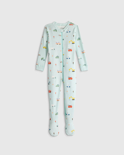 100% Organic Cotton Footie Pajama - 2T / Vehicles