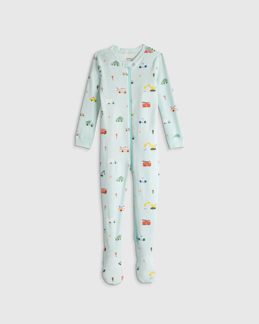100% Organic Cotton Footie Pajama - 2T / Vehicles