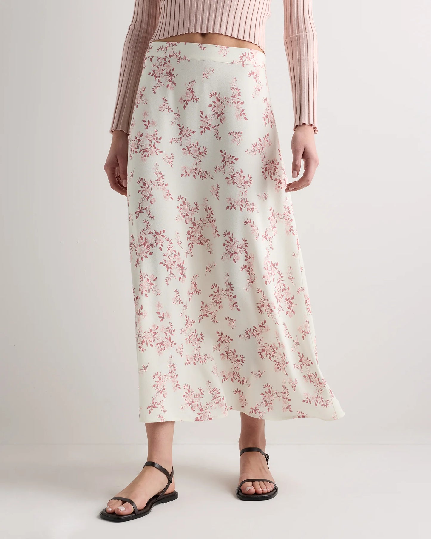 Lightweight Crepe Slip Skirt - XS / Moonstone Blue