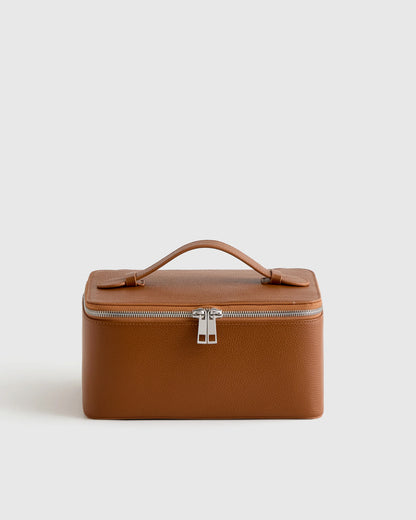 Italian Leather Travel Cosmetic Case - One Size / Garnet Red