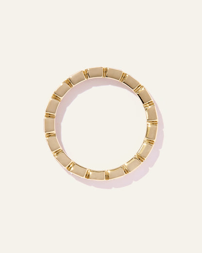 Women's Lab Grown Diamond Emerald East-West Bezel Eternity Band Rings in Yellow Gold - 4 / Yellow Gold