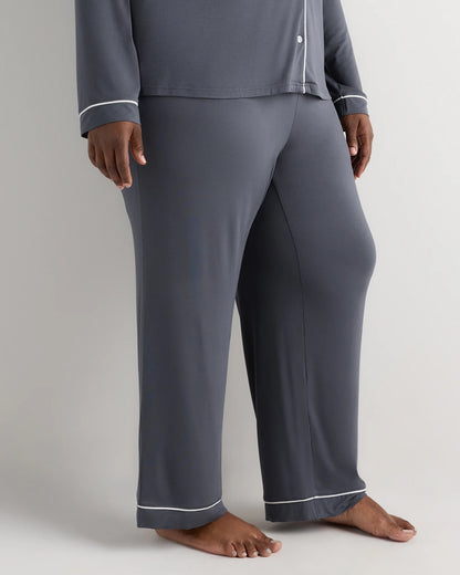 Bamboo Jersey Long Sleeve Pajama Set - 1X / Black