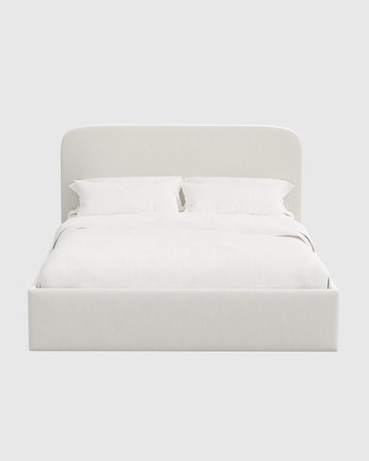 Curved Bed in Performance Velvet - Full / Walnut