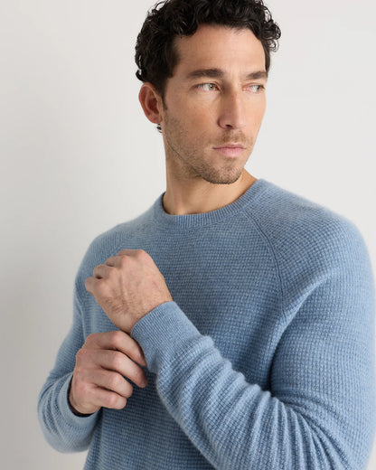 Mongolian Cashmere Waffle Sweatshirt - S / Faded Denim