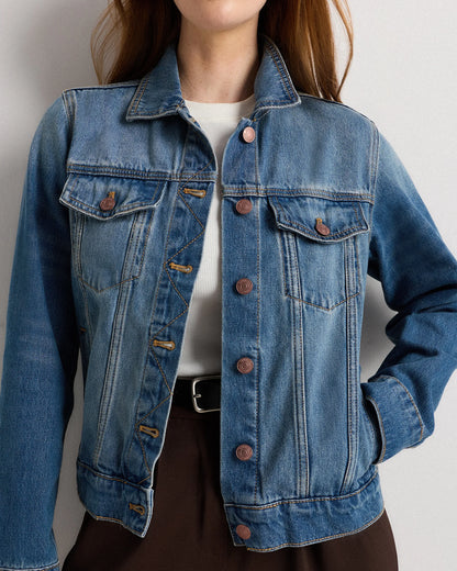 100% Organic Cotton Denim Jacket - XS / Indigo Blue