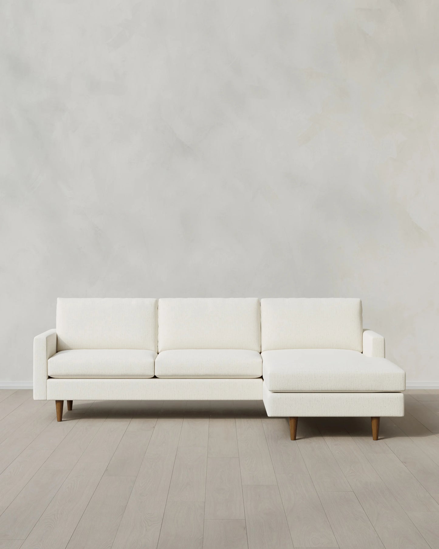 Atlas Midcentury Chaise Sectional in Performance Chenille Linen Blend - 106" Right Arm / Sorrell