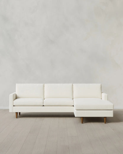Atlas Midcentury Chaise Sectional in Performance Chenille Linen Blend - 106" Right Arm / Sorrell