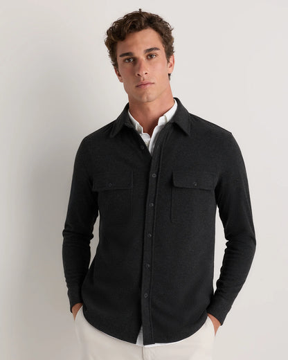 Stretch Sweater Fleece Shirt - S / Off-White
