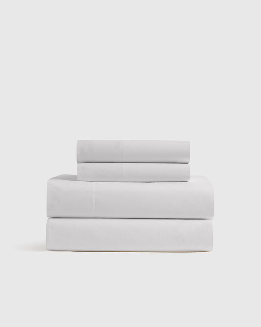 Organic Crisp Percale Sheet Set - Twin / White
