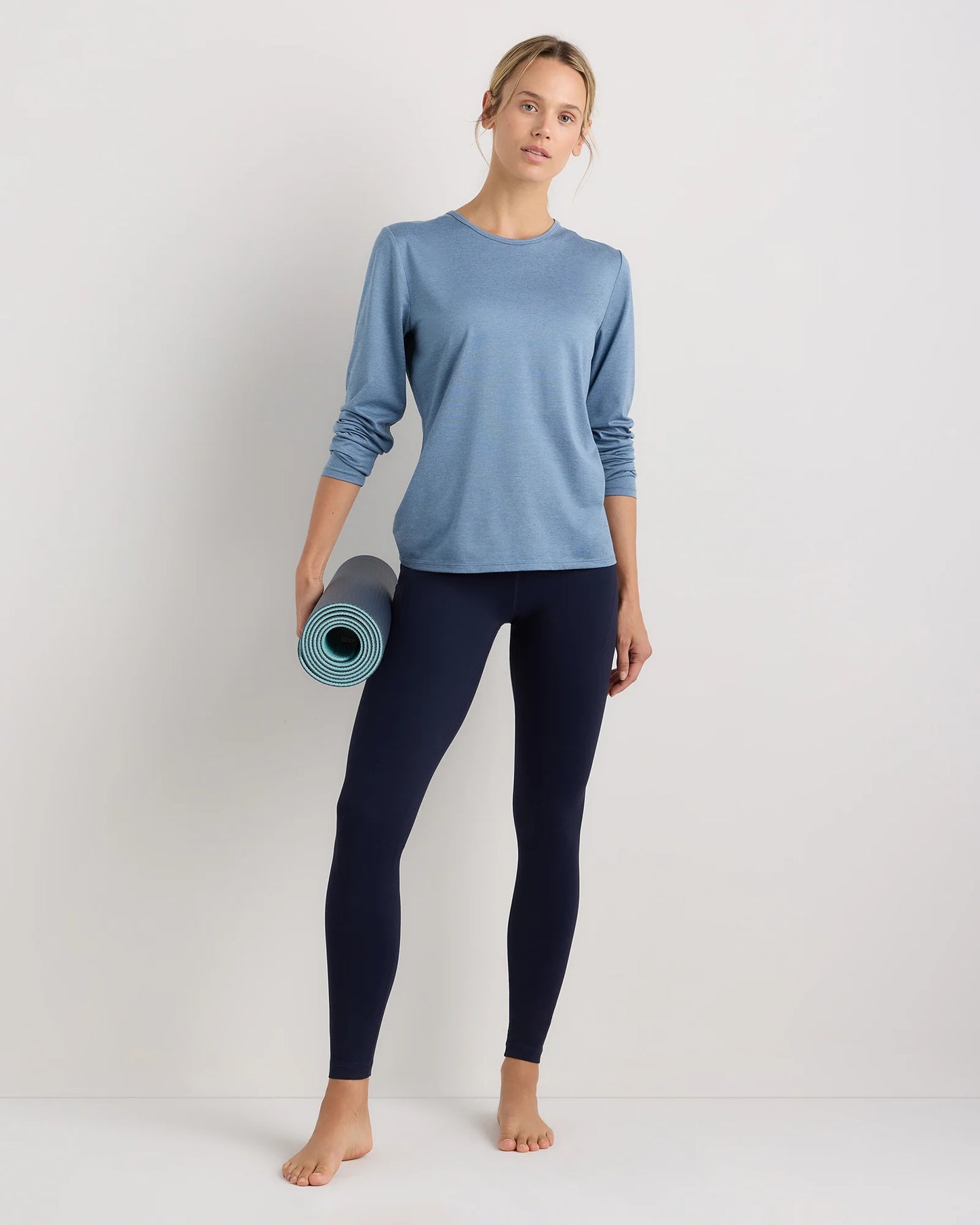 Flowknit Breeze Long Sleeve Top - XS / Heather Deep Navy