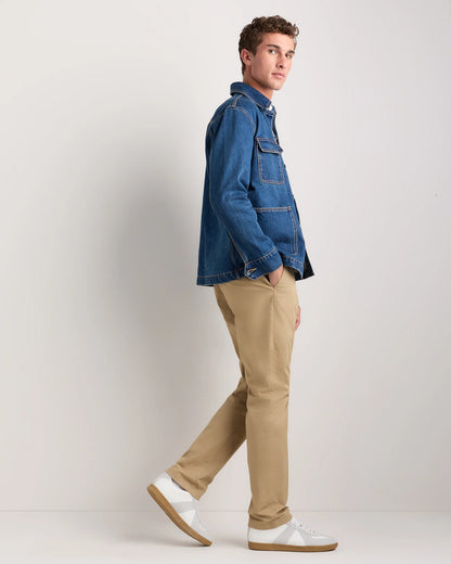 Organic Cotton Stretch Chino Pants - Straight - 30X30 / Stone