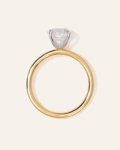 Lab Grown Diamond Round Comfort Fit Engagement Ring - 1.50ct - 4 / Yellow Gold