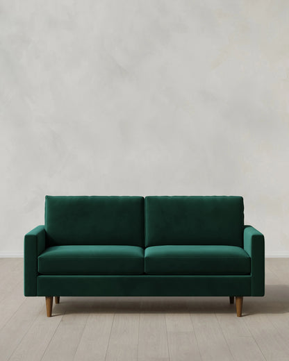 Atlas Midcentury Sofa in Performance Velvet - 6ft / Ivory