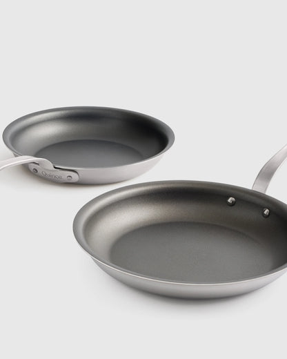 5-Ply Stainless Steel Nonstick Cookware: 2-Piece Frying Pan Set: 10" & 12" - 10" & 12" / No Color