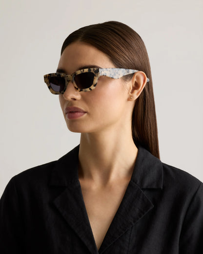 Jackie Polarized Acetate Sunglasses - One Size / Cream with Brown Lens