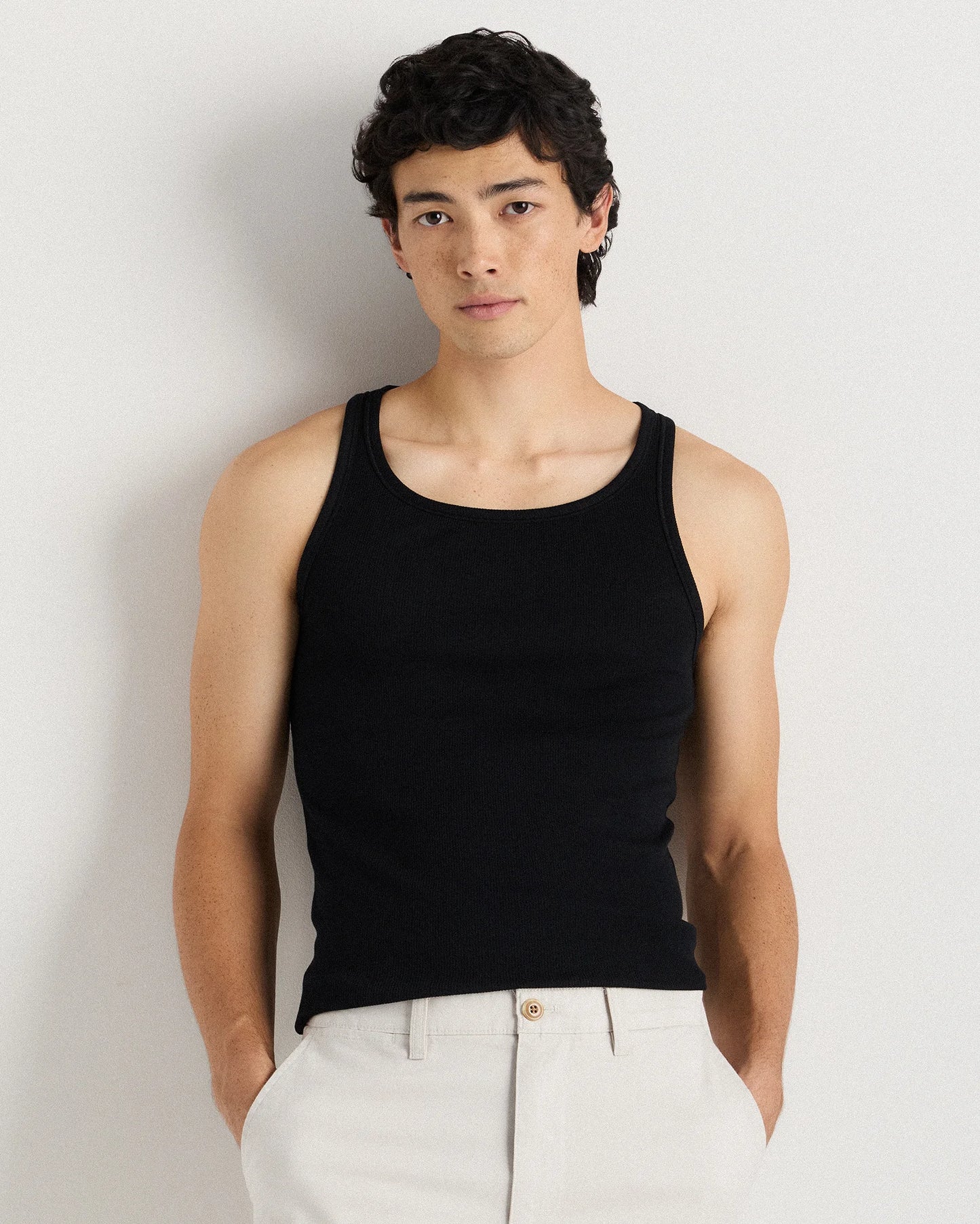 Organic Cotton Ribbed Tank Top (3-Pack) - S / True Black